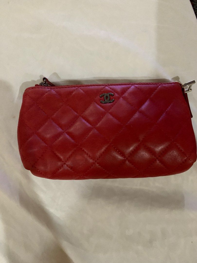 Chanel quilted pouch (Category: Luxury Bags & Wallets) located in Antipolo. Submitted by ryse2 (Listing ID 1364879708, Image 1). Description: Bought from mommymicah in IG. It’s a pouch but I turned it into a crossbody by attaching a strap from shein :) Price is negotiable.