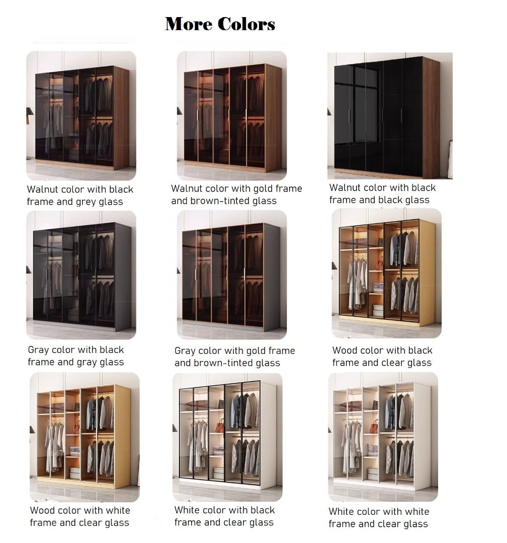 [Customisable,Free delivery] Glass Clothes Wardrobe Clothes Cupboard ...