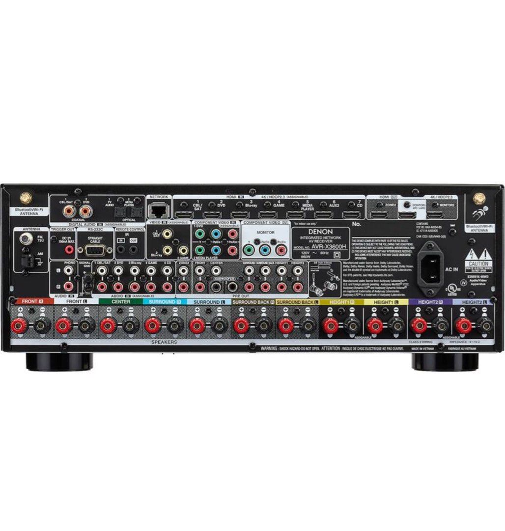 Denon x3600h (Category: Soundbars, Speakers & Amplifiers) located in Singapore. Submitted by amberknowels (Listing ID 1364836726, Image 2). Description: Denon AVR-X3600H (selling due to space issue) comes with box and remote 9.2-channel home theater receiver with Wi-Fi®, Bluetooth®, Apple® AirPlay® 2, and Amazon Alexa compatibility Power and processing: 9-channel amplifier 105 watts per channel into 8 ohms (20-20,000 Hz) at 0.08% THD, with 2 chan