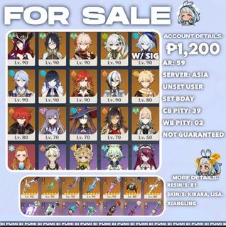 Genshin Impact Account For Sale !