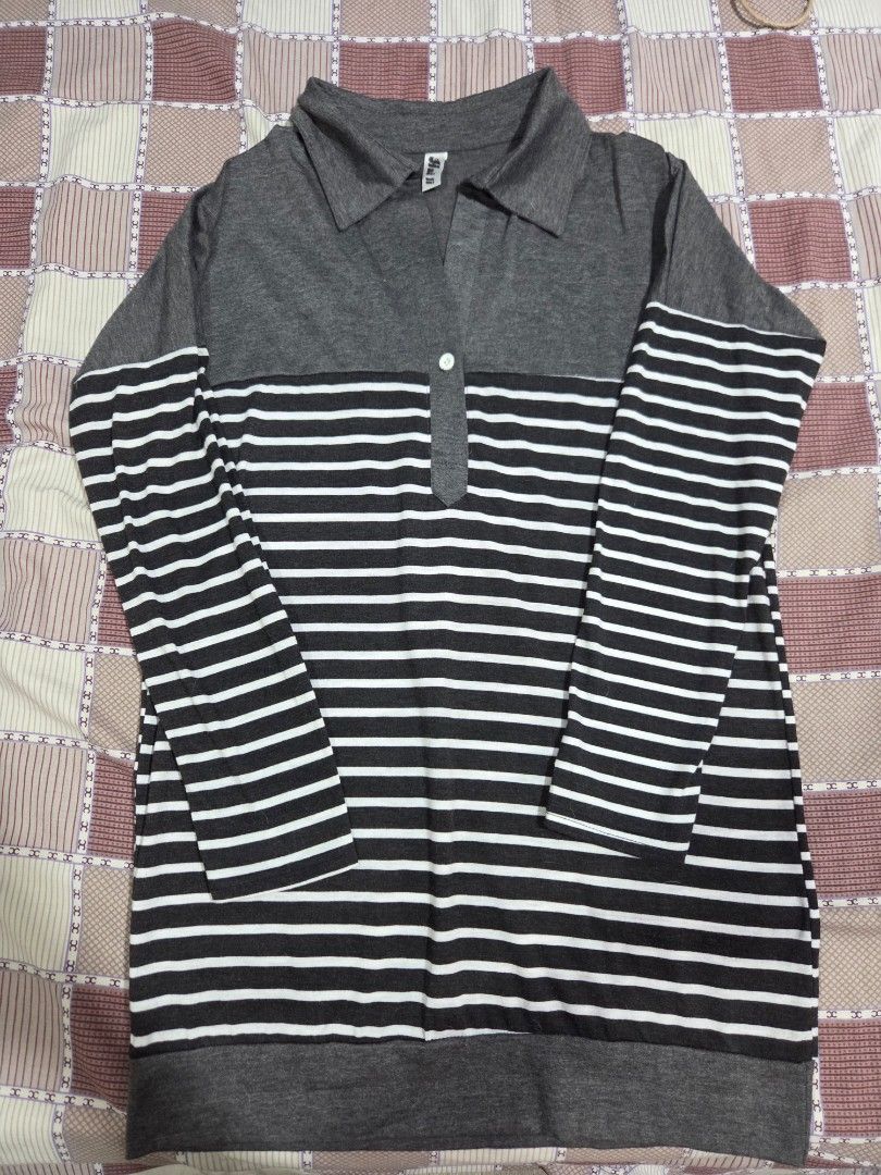Grey Stripes longsleeve shirt (Category: Tshirts & Polo Shirts ) located in Makati City. Submitted by j.earl_ (Listing ID 1364904699, Image 1). Description: size large #luvearth.