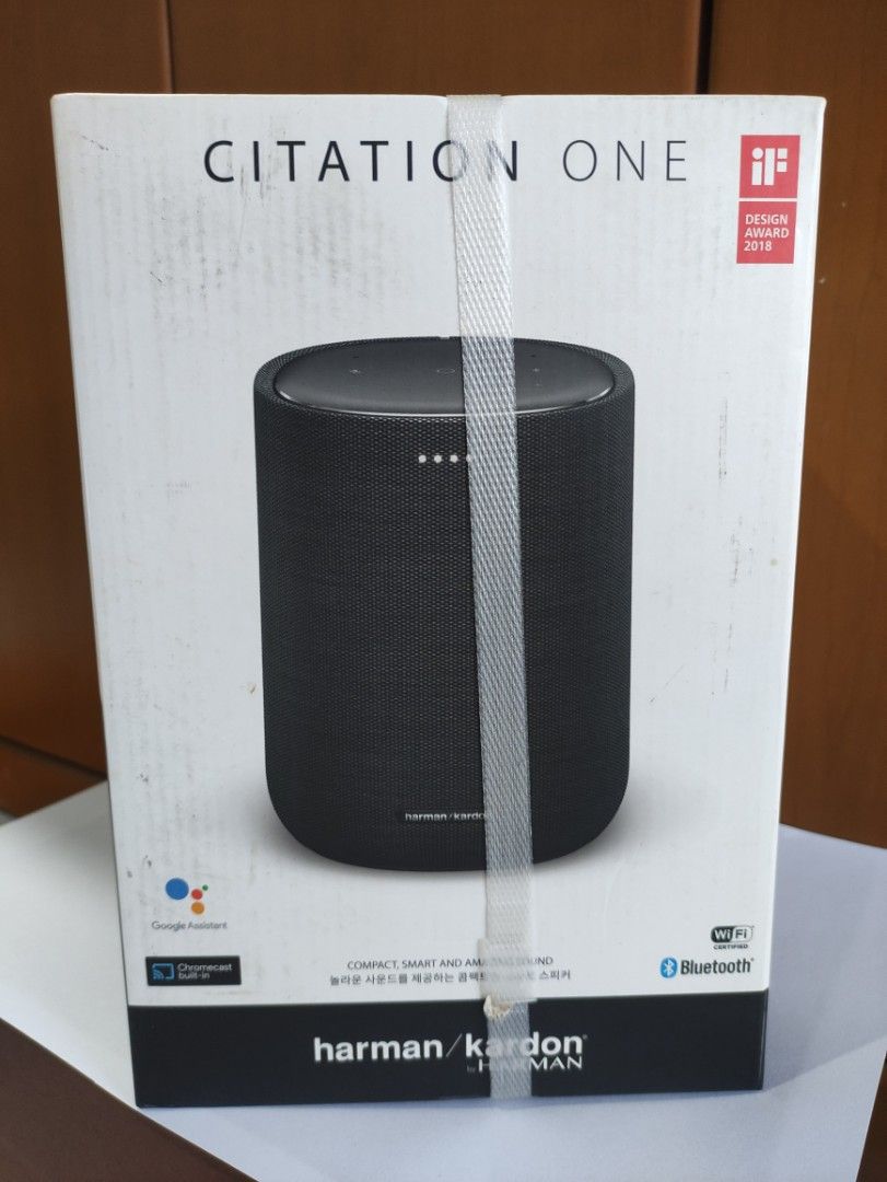Harman Kardon Citation One (Category: Soundbars, Speakers & Amplifiers) located in Singapore. Submitted by koaung12345 (Listing ID 1364790264, Image 1). Description: Harman Kardon Citation one Wi-Fi & Bluetooth speaker Can control with smart phone Voice control (Google assistant) Premium industrial design High quality sound Over 300 music streaming services available with Wi-Fi streaming Chromecast built-in Simply setup with the google home app o