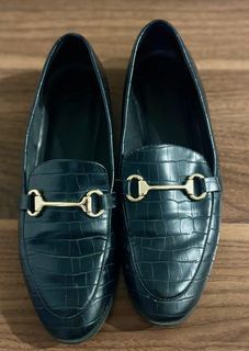 H&M Black, Snakeskin-patterned Loafers