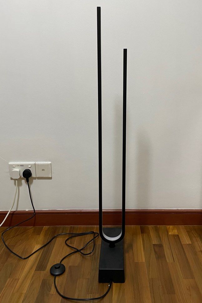 Ikea PILSKOTT LED floor lamp, smart black, Furniture & Home Living