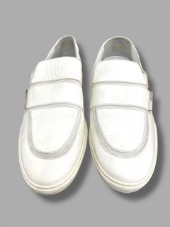 Jimmy Choo White Leather Guy Slip-On Sneakers size 43 1/2EU