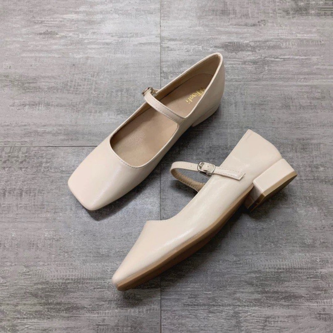 Mary Jane shoes (Nude/ Off White/ White), Women's Fashion, Footwear