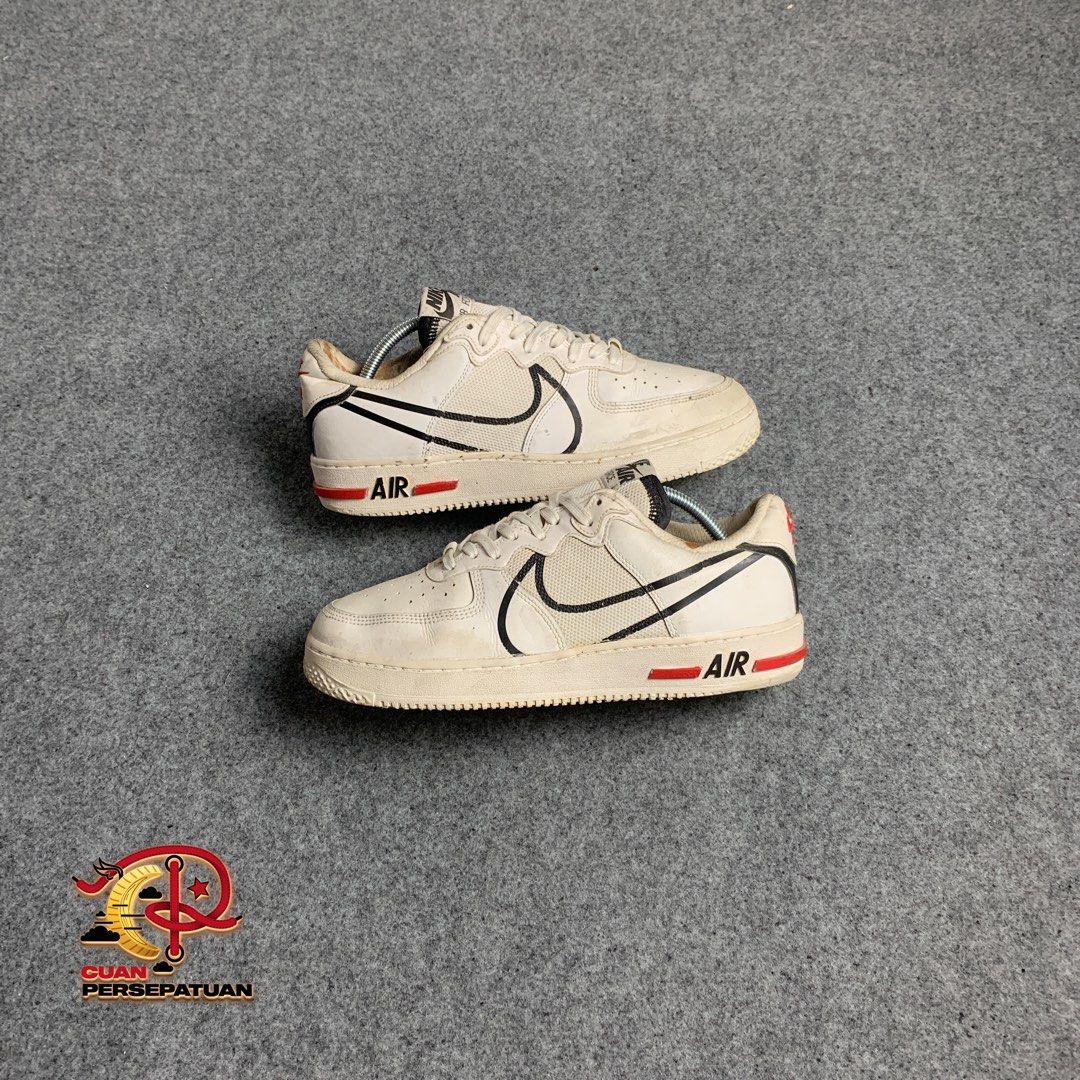 NIKE AF1 LOW REACT WHITE BLACK RED NOT 