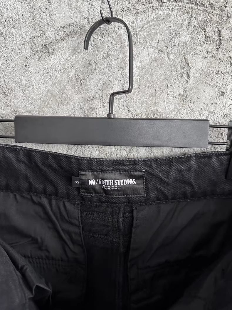 No Faith Studios Heavy Wave Denim Black (Category: Jeans) located in Caloocan City. Submitted by archivemf2 (Listing ID 1364926033, Image 3). Description: No Faith Studios Heavy Wave Denim - color: black wash - brand new - complete with tags - sizes available: 30 / 32 / 34 / 36 MOP: Gcash.