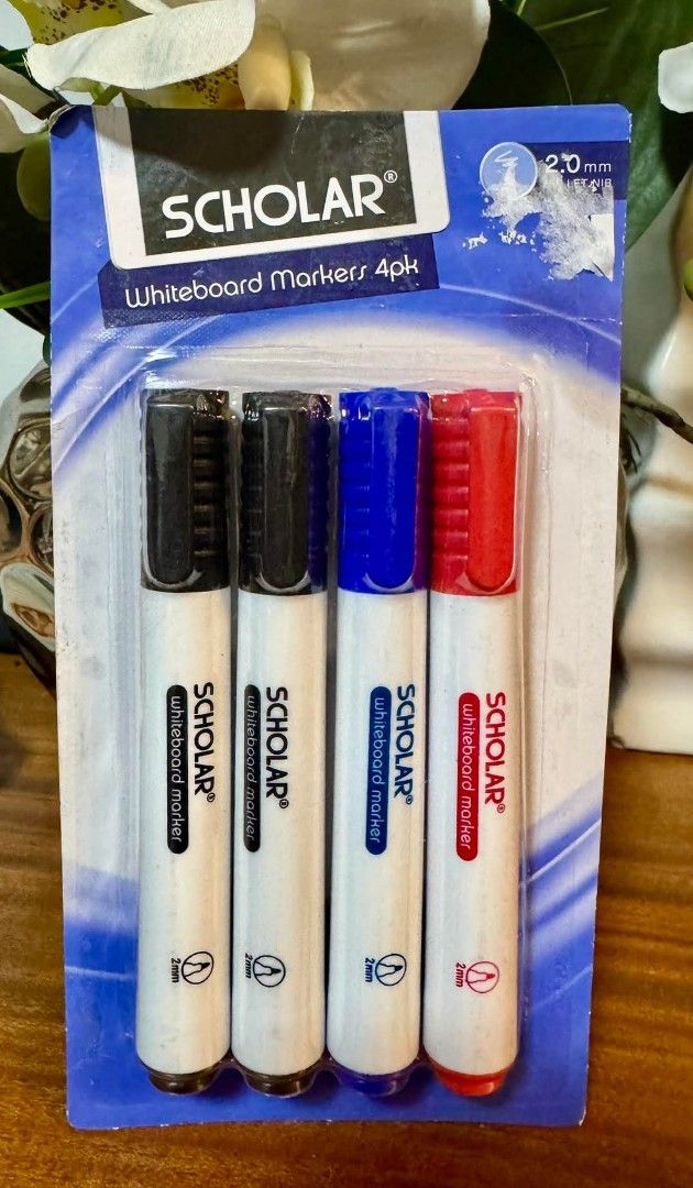 scholar 4pcs permanent / whiteboard markers (Category: Stationery & School Supplies) located in Manila. Submitted by ormelynmal86309 (Listing ID 1364808673, Image 2). Description: scholar 4pcs permanent / whiteboard markers php 150 each.