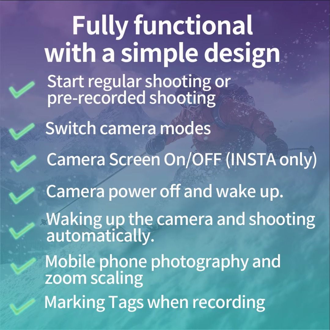 Für Insta360 X4 Serie/ACE PRO Serie/GO3S Serie Bluetooth 5.0 Smart Fernbedienung