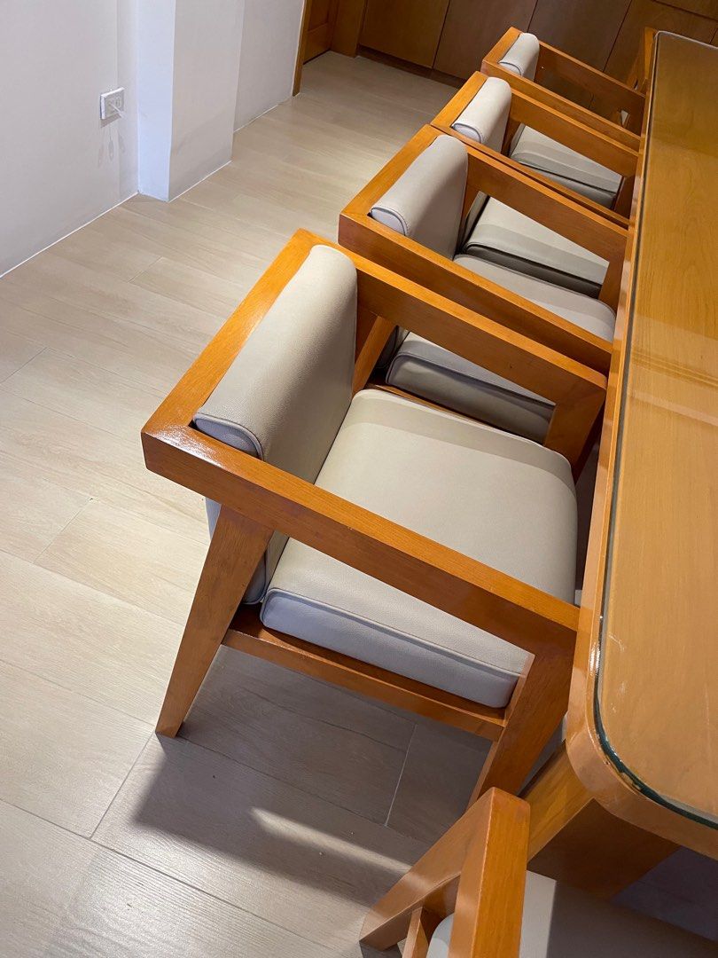 Solid Beech Wood Dining Table and Chairs Set (Category: Tables & Sets) located in Cainta. Submitted by littlemissvietnam (Listing ID 1364826009, Image 3). Description: Sold Beech wood Coated 12-seater 12 chairs with cushions.