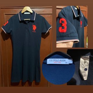 U.S. POLO ASSN USPA Blue Short Sleeve Polo T-Shirt Dress - Casual Formal Everyday on the go outfit Dress