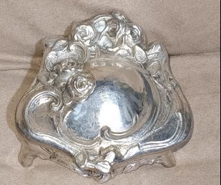 Vintage Victorian Silver Plated Jewelry Box(Heavy)