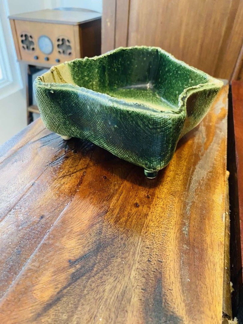 Wabi- sabi Handmade stoneware Decorative Dish (Category: Vases & Decorative Bowls) located in Bulacan. Submitted by orange.locker (Listing ID 1364777722, Image 3). Description: Asymmetrical design with green glaze and yellow tones Perfect for holding jewelry or serving candies Brings both function and art to your space.