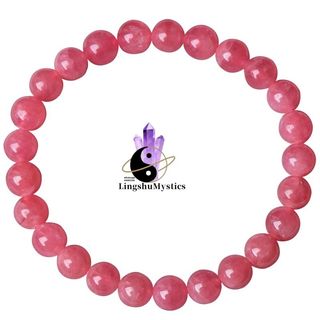 Natural Rhodochrosite Bracelet | Women's Ice-Type Argentine Red Pink Rose Bead Bracelet | Crystal One Item One Image64227219907842110