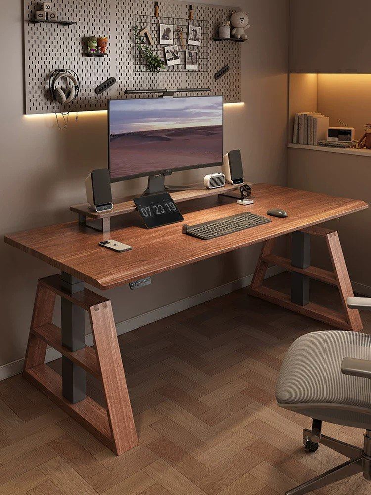 Adjustable Solid Wood Work Table (Category: Tables & Sets) located in Singapore. Submitted by anotherhome_ (Listing ID 1365019807, Image 1). Description: Brand New 140 cm L x 70cm W x 60-125cm H Solid wood work desk Adjustable height Self installation, installation video provided .