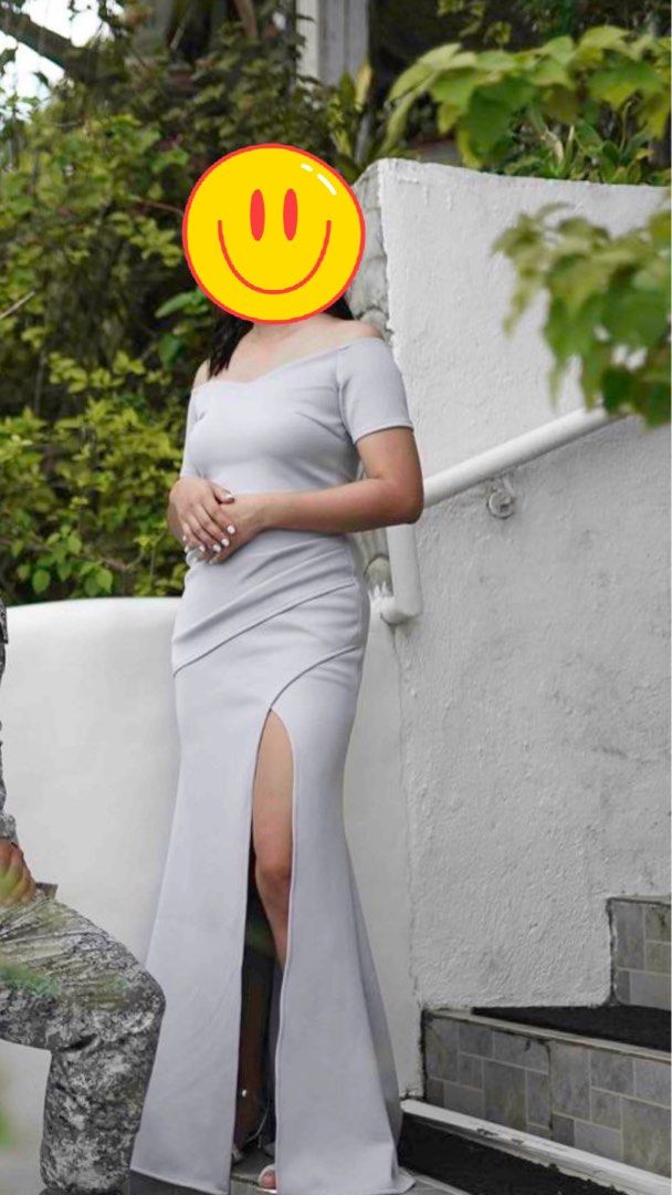 Apartment8Clothing gown (Category: Evening dresses & gowns) located in San Pablo. Submitted by phalitzthings (Listing ID 1365063404, Image 3). Description: Used once on prenup Light Gray color.