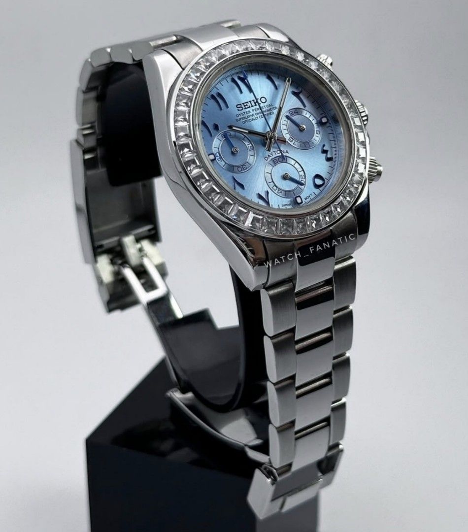 [BUILD] Seiko Arabic ruby diamond platinum Daytona mod, Men's Fashion ...