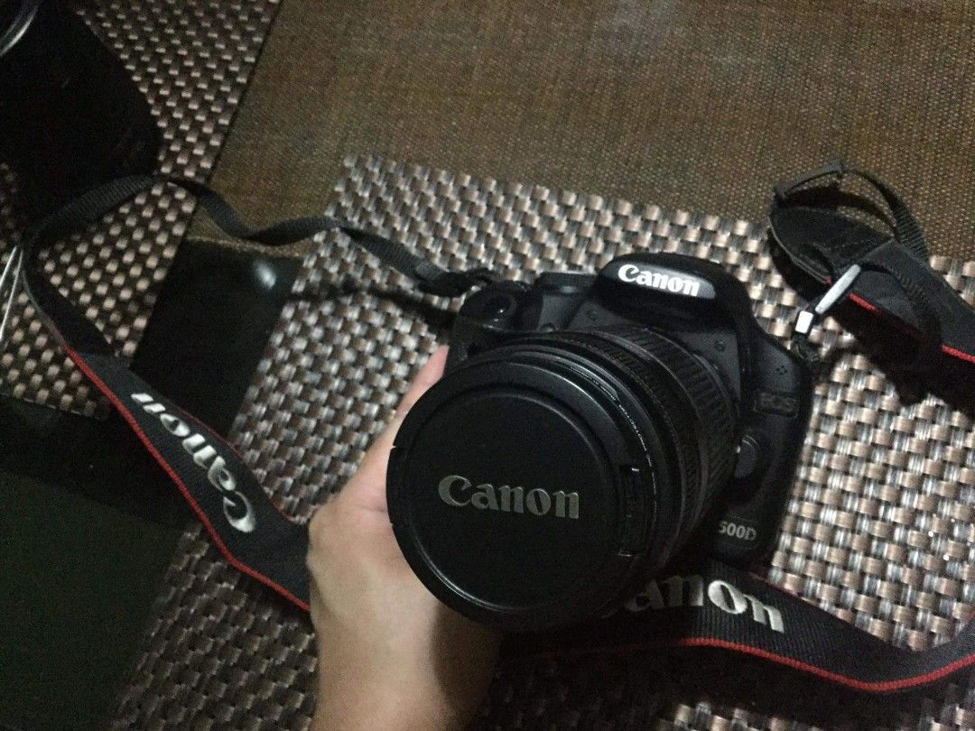 Canon DSLR Camera EOS 500D for Sale (Category: Cameras) located in Makati City. Submitted by alseastres2000 (Listing ID 1365008526, Image 1). Description: Negotiable price Canon DSLR Camera EOS 500D includes: Camera itself Wide strap (no issues) Currently installed zoom lens (55-250mm, 1:4-5.6 IS) Original zoom lens (18-55mm, 1:3.5-5.6 IS) Lens hood Battery and charger (working) Cables (included ang interface at AV cable) Microfiber cloth Instruc