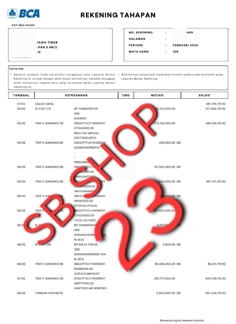 Edit Rekening Koran BCA, Jasa, Lainnya di Carousell