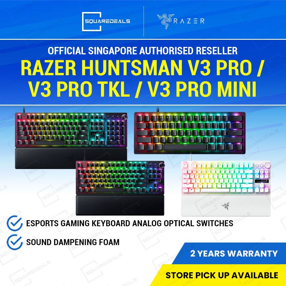 (FREE DELIVERY) Razer Huntsman V3 Pro/ V3 Pro TKL/ V3 Pro Mini Esports Gaming Mechanical Keyboard Analog Optical Switches Keycaps
