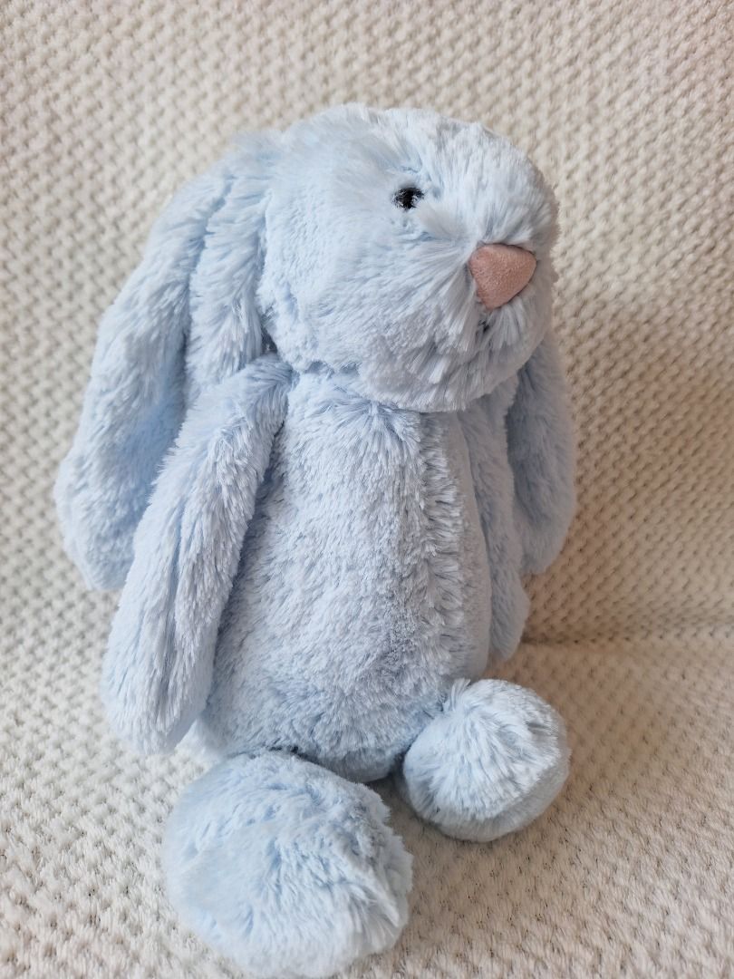 Jellycat Blue Medium Bunny (Category: Plushies & Soft Toys) located in Makati City. Submitted by rareliefinds (Listing ID 1364975131, Image 2). Description: .