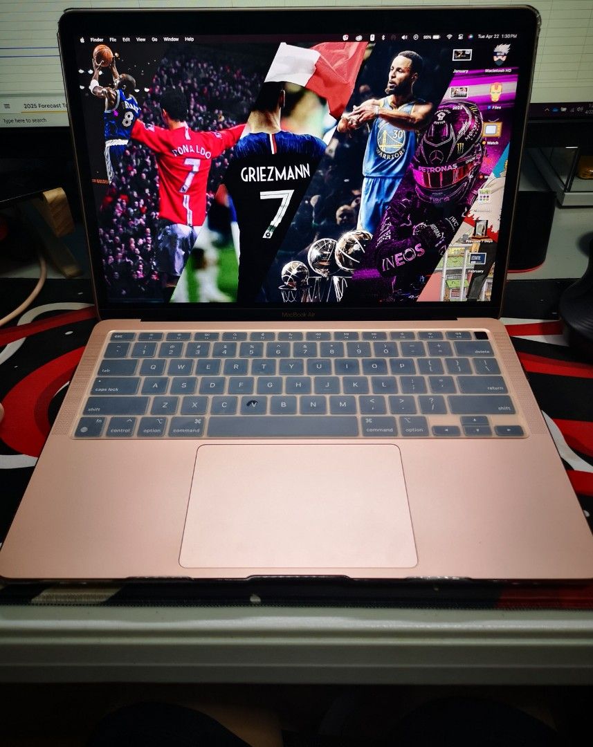 MacBook Air M1 2020 (Category: Laptops & Notebooks) located in Manila. Submitted by christianrenzo17 (Listing ID 1364994216, Image 1). Description: MacBook Air M1 2020 8GB Ram 245GB storage 494 cycle count Normal Battery condition No dents or scratches, used with a hard case shell and sleeve. Has the usual wear on keys, but can be covered with a silicone keyboard cover like the one on it now. Can do Meetups in BGC or Katipunan, Tandang Sora area.