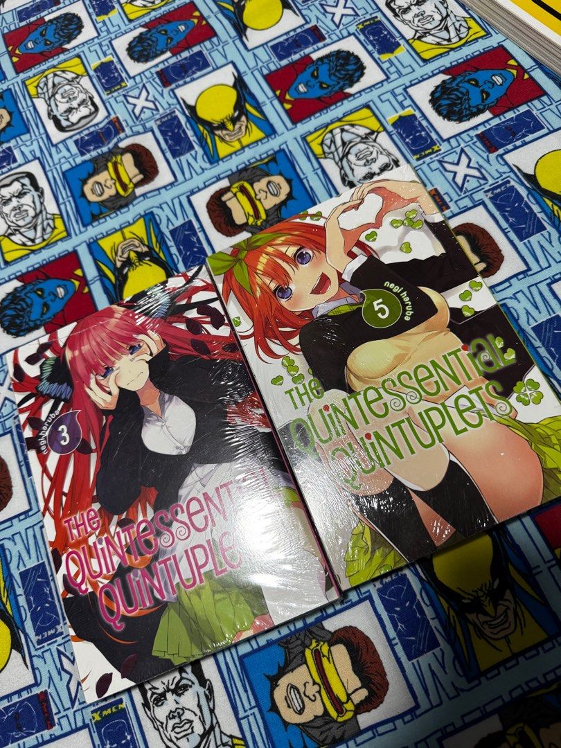 Quintessential Quintuplets Volume 3 & 5 (Category: Comics & Manga) located in Quezon City. Submitted by whosjuanch (Listing ID 1365054707, Image 1). Description: 300 each, like new and sealed. Bought for 550 pesos in Fully Booked (tag still intact).
