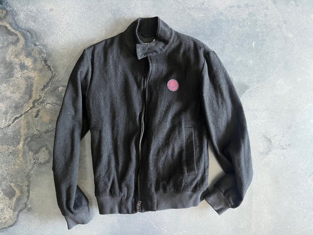 RAF SIMONS x Fred Perry Wool Jacket (Category: Coats, Jackets and Outerwear) located in Manila. Submitted by cappinjay (Listing ID 1364964085, Image 1). Description: RAF SIMONS x Fred Perry Wool Jacket Rare Collaboration piece Condition: Used Color: Brown Size XS Sizing same as Uniqlo for reference 100% Authentic.