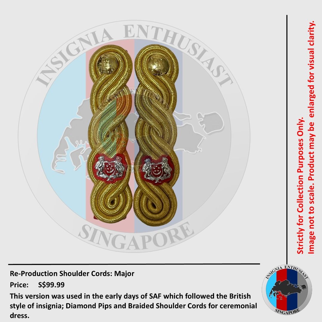 SG60 | SAF | Shoulder Cords | Major | No.1 Ceremonial Dress | Re ...