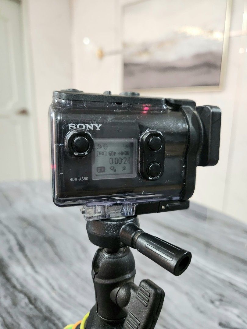 Sony Action Camera HDR AS50 with Case (Category: Tripods & Monopods) located in Mandaluyong City. Submitted by chan.ningtatum (Listing ID 1365089664, Image 2). Description: Selling My Preloved Sony Action Camera HDR AS50 Includes Action Cam, Case and Tripod This being sold for 600 to 700USD on amazon Still Available while posted. Checkouts via Sh opee and La zada Available Shipping: Lalamove, Grab, Toktok. Meet ups: Mandaluyong and San Juan City.