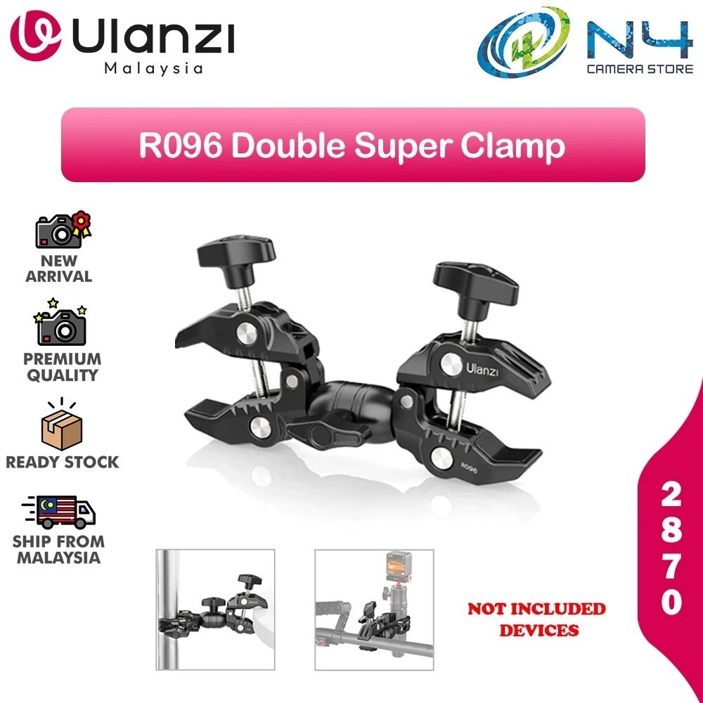 ULANZI U-R096, Double Super Clamp Rohrschelle, Schwarz, passend für