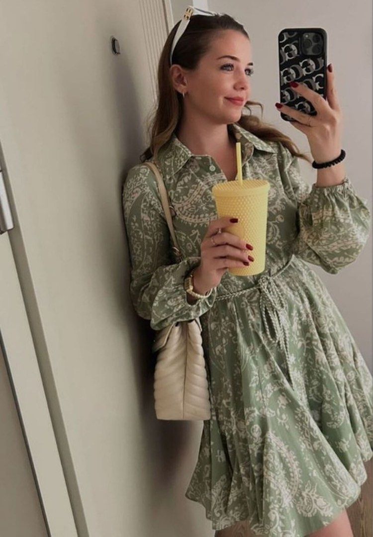 Zara Pastel Green Paisley Belted Long Sleeve Dress, Women's Fashion, Dresses & Sets, Dresses on Carousell Zara Pastel Green Paisley Belted Long Sleeve Dress, Women's Fashion, Dresses & Sets, Dresses on Carousell