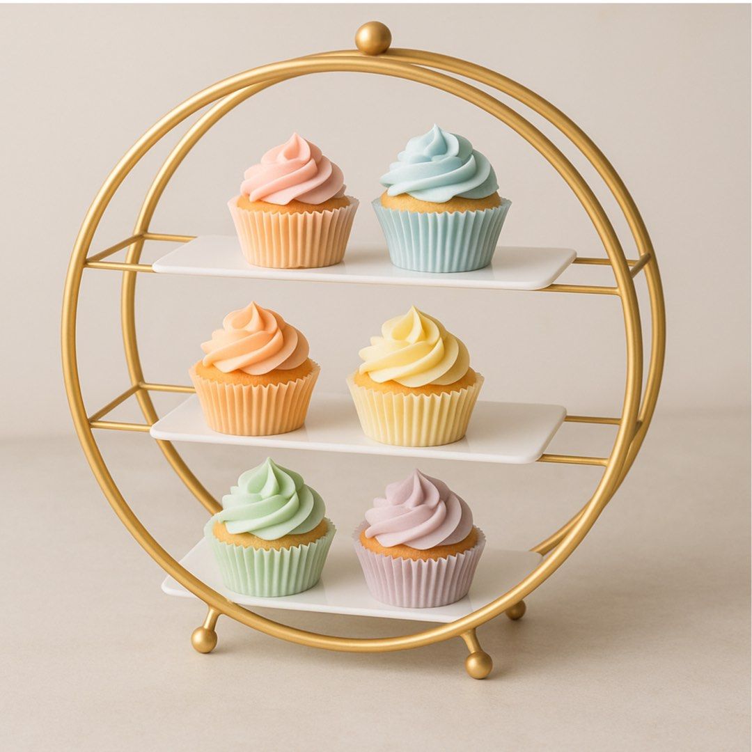 ✨ Elegant Gold Dessert Stand – 3-Tier Centerpiece ✨