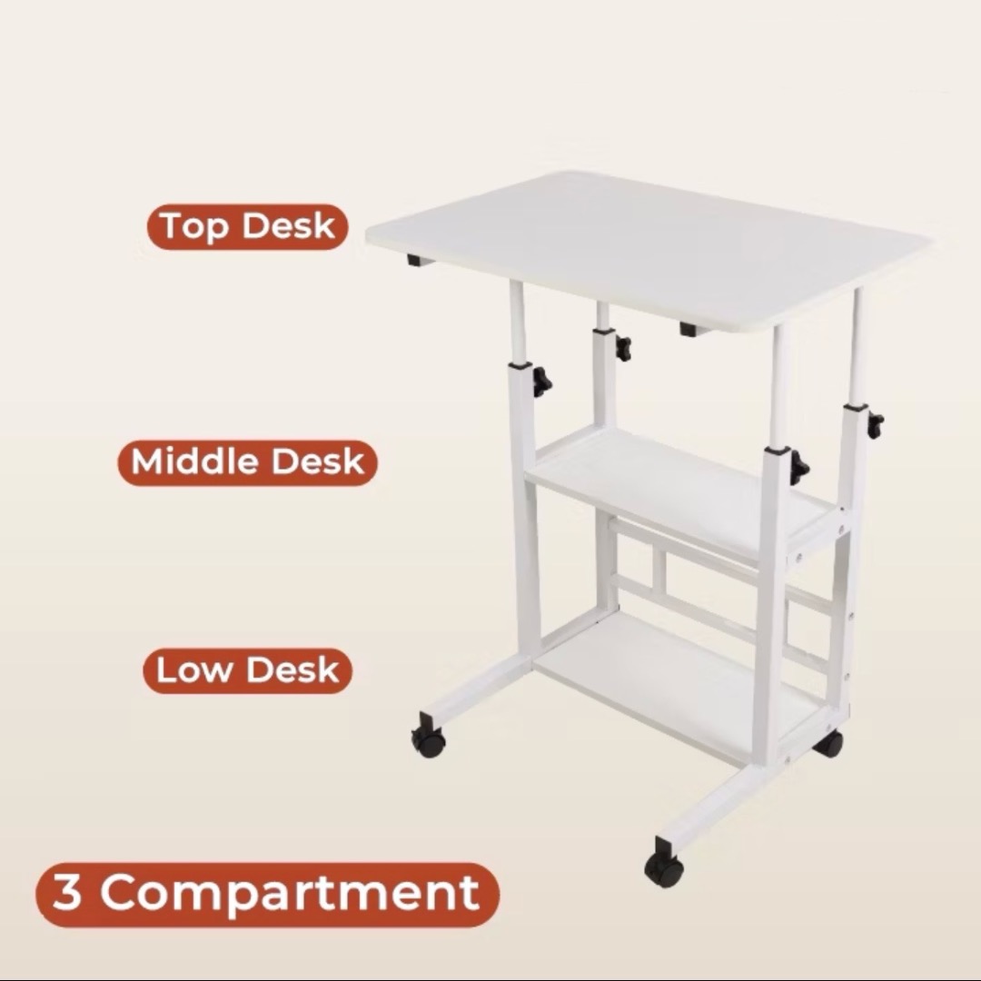 Adjustable Laptop Table | Rolling Computer Desk | Movable Office Study ...