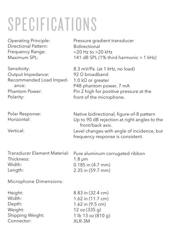 AEA NUVO N8 Figure-of-8 Ribbon Far Far-Field NUVO Series phantom- powered Ribbon63218249148802114