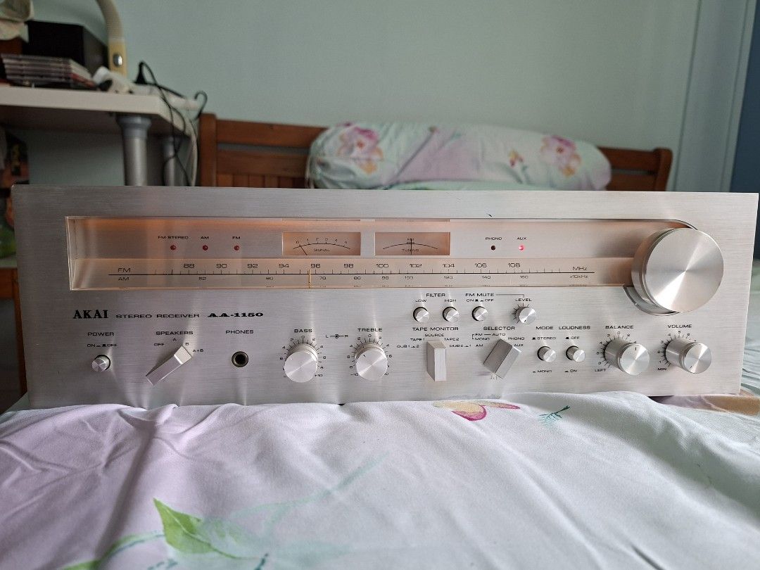 Akai receiver AA1150 (Category: Other Audio Equipment) located in Singapore. Submitted by p8737 (Listing ID 1365224810, Image 2). Description: akai receiver AA1150 in good working condition powerful receiver 55watts per channel wooden case in good condition face plate cosmetic nice.