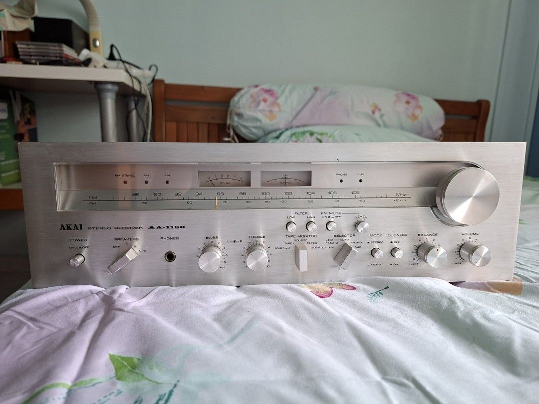 Akai receiver AA1150 (Category: Other Audio Equipment) located in Singapore. Submitted by p8737 (Listing ID 1365224810, Image 1). Description: akai receiver AA1150 in good working condition powerful receiver 55watts per channel wooden case in good condition face plate cosmetic nice.