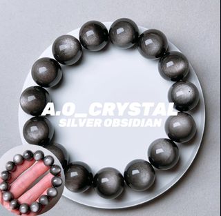💖銀曜石手鏈💖大受好評A.O水晶店既銀曜石size 14+mm😍今次呢條又靚又勁水潤又勁強光✨❤️$288❤️💖自用或者送禮用都好正🫰🏽👍🏼要買梗係買最靚銀曜石啦!仲要難得有14+mm👍🏻👍🏻👍🏻男女都啱戴👍🏻👍🏻👍🏻64193056154370110