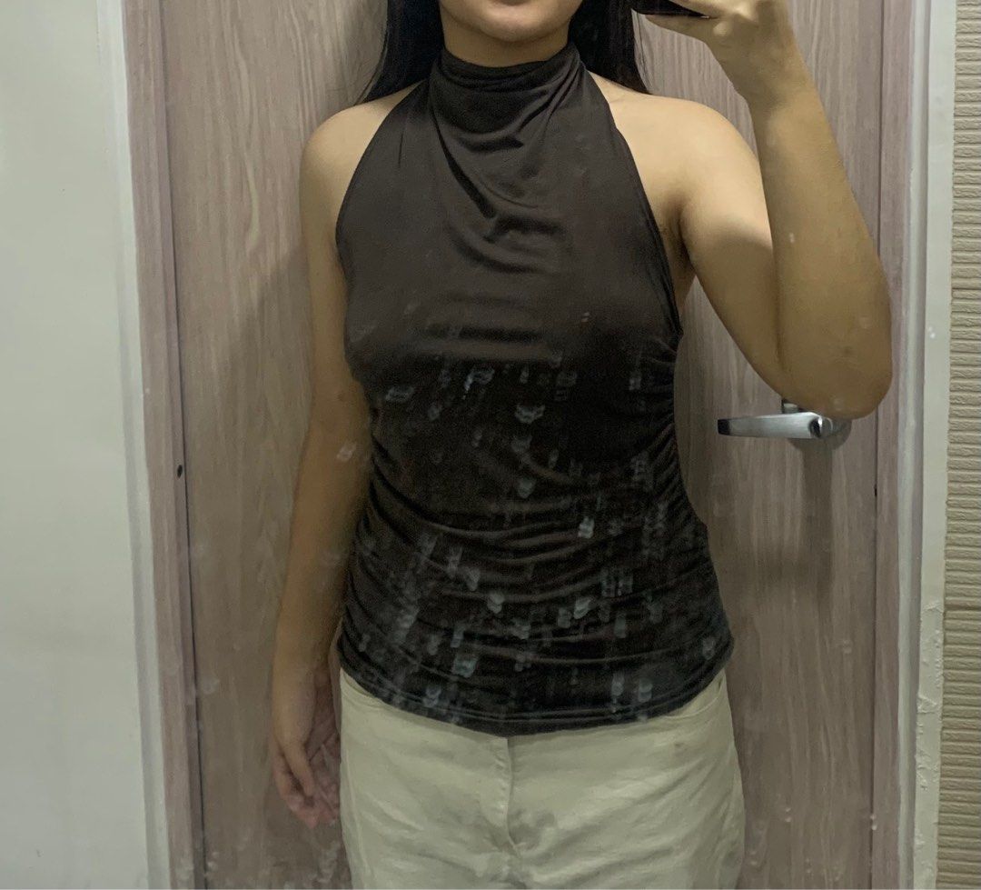 BSCO Brand New Tops Bundle (Category: Sleeveless) located in Dasmarinas. Submitted by asilochelsea (Listing ID 1352374172, Image 2). Description: BSCO Brand New Bundle Tops - Heidi Top (Asymmetrical Top Blue) and Orsel Top (High Neck Halter Top Brown) - All brand new - RFS: Not my size - Bundle, you can get it for only 300 both! - Can lower the price if sure buyer! .