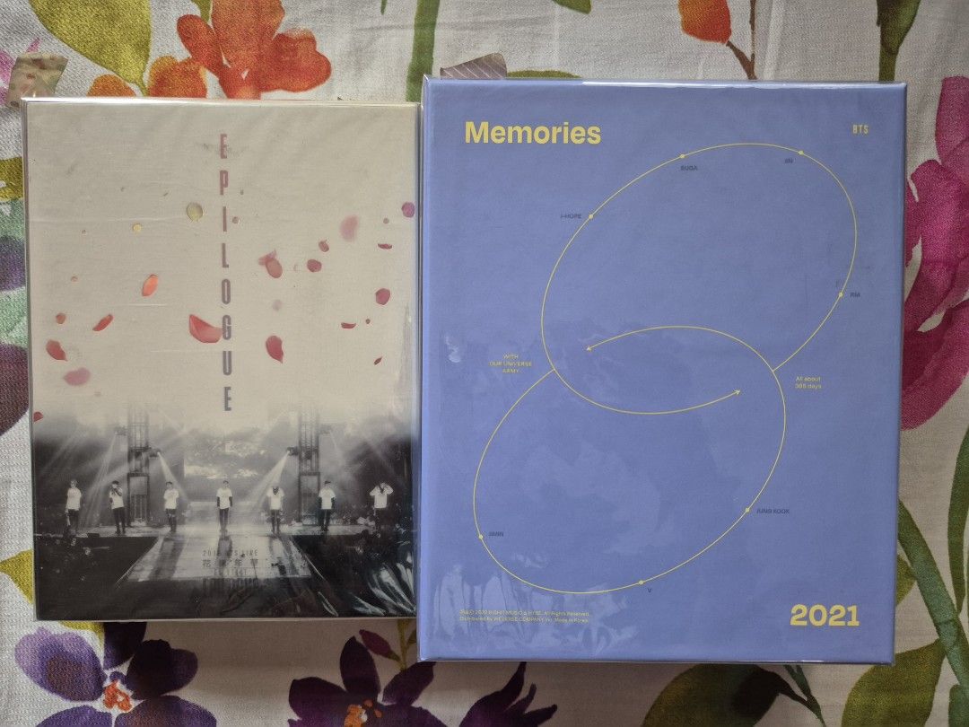 BTS Epilogue DVD + Memories 2021 BR (Category: CDs & DVDs) located in Quezon City. Submitted by mc.sam (Listing ID 1365261041, Image 1). Description: Selling as SET only Epilogue CDs played 2x Memories 2021 CDs not played Unsealed, no RPC MOP: GCash/BPI/BDO/Metrobank MOD: J&T (non-COD) GrabExpress/Lalamove (c/o buyer).