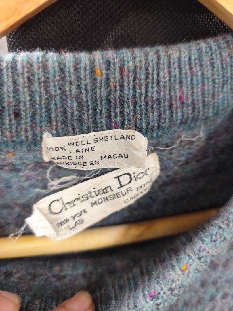 Dior (vintage) (Category: Luxury Apparel) located in Navotas City. Submitted by mistej (Listing ID 1365271290, Image 3). Description: dior vintage pure wool shetlam authentic guaranteed dimes 19.5x 24 multiple hole issue stretch.