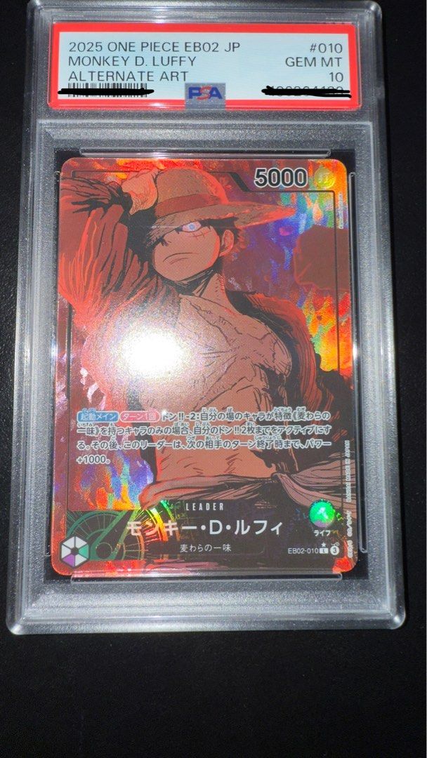 EB02-010 Luffy leader alternate art PSA 10, Hobbies & Toys, Toys