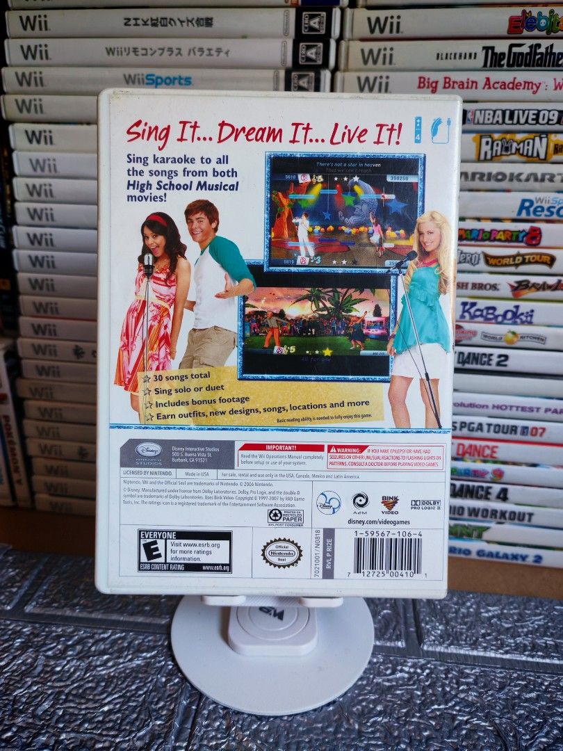 HIGHSCHOOL MUSICAL SING IT! Wii (Category: Nintendo) located in Santa Rosa. Submitted by tristanmunoz (Listing ID 1365290708, Image 2). Description: For sale Php500 Highschool Musical Sing It! by Disney Nintendo Wii NTSC-U Complete with Poster, Song Lyrics and Manuals Tested working condition 100% Authentic Can do video calls 🛵Lalamove SDD c/o buyer (Gcash or COD payment) 🚛JNT or LBC strictly Payment First Meetup/Pickup: Sta.Rosa Dita Rotonda, 
