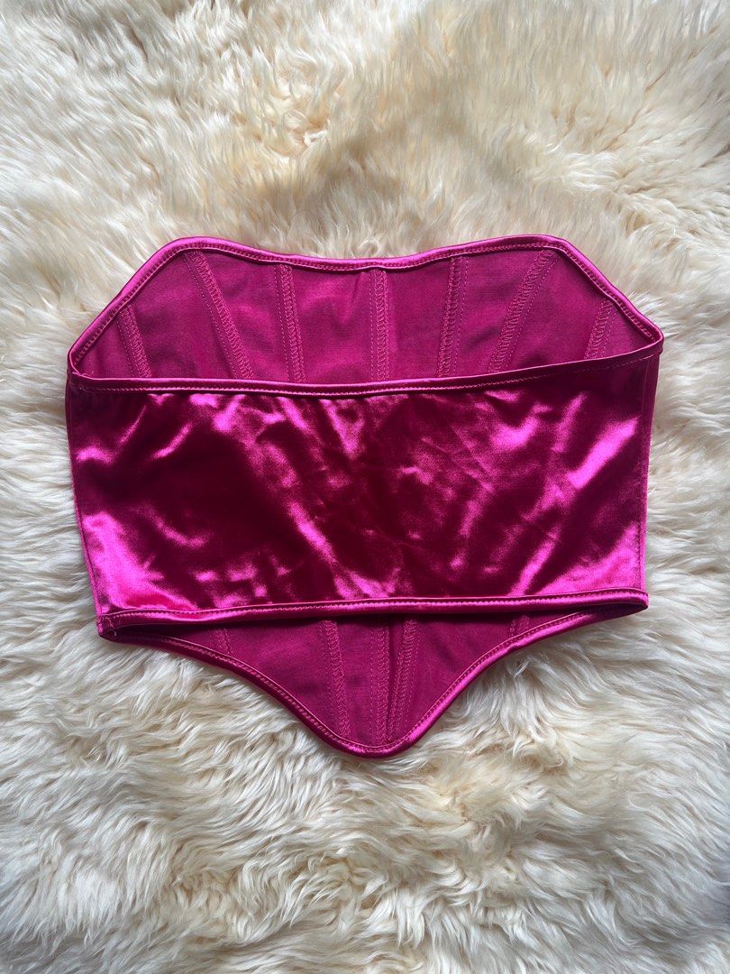 Hot Pink Silk Corset Top (Category: Sleeveless) located in Quezon City. Submitted by bbycherie_ (Listing ID 1365201326, Image 2). Description: .