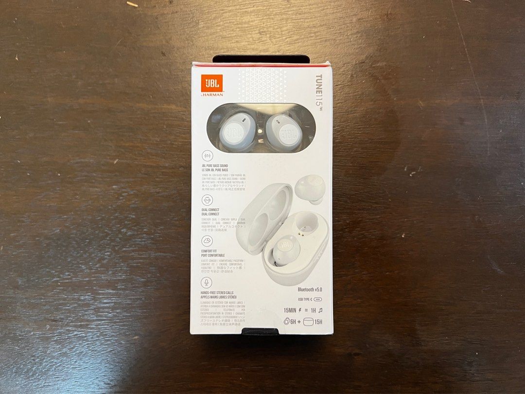 JBL Tune 115TWS (Unopened) (Category: Earphones) located in Taguig. Submitted by duckbill.da (Listing ID 1365217503, Image 2). Description: Brand new and unopened. selling because I have my own earphones and an Apple user RULES & POLICY - No return, no exchange, & no refund. - Payment first before delivery/shipping. MODE OF PAYMENT - GCash/ BDO Pay/ Unionbank.