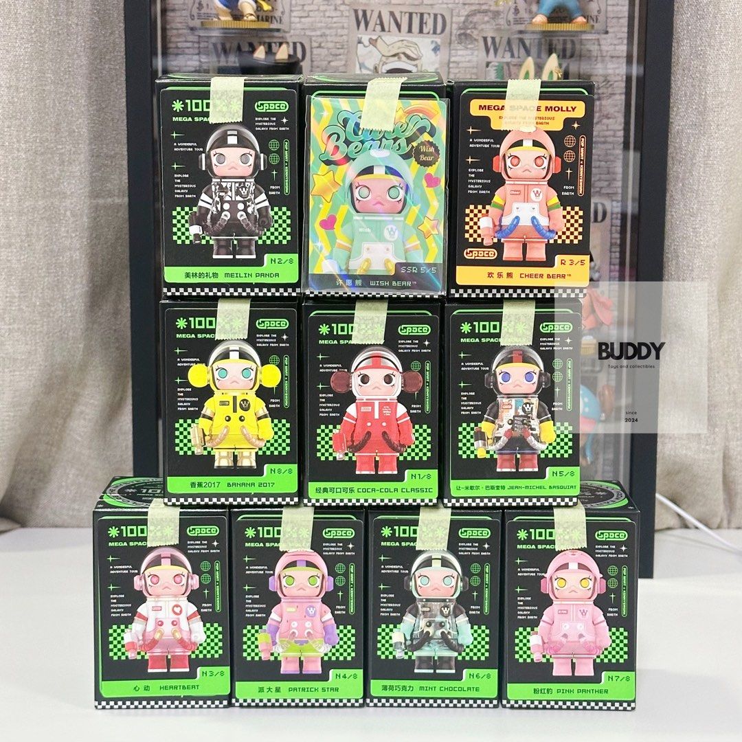 Mega Space Molly 100% Series 2 Tingi (Category: Designer & Blind Box Toys) located in Kawit. Submitted by buddytoys (Listing ID 1365229864, Image 1). Description: 🩷ONHAND🩷 MEGA SPACE MOLLY 100% Series 2 Coca Cola - 1,800 Ratio 1:1 Wish Bear(with SSR card) - 2,000 Ratio 1:1 Cheer Bear - 1,800 Ratio 1:1 Meilin Panda - 850 Jean Michel Basquiat - 750 Heartbeat - 750 Mint Chocolate - 750 Pink Panther - 750 Patrick Star - 750 Banana 2017 - 600 Messag