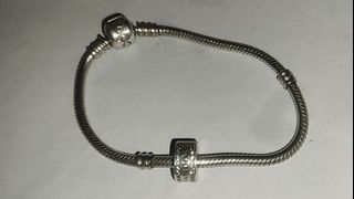 original Pandora Bracelet with safety clip 17cm