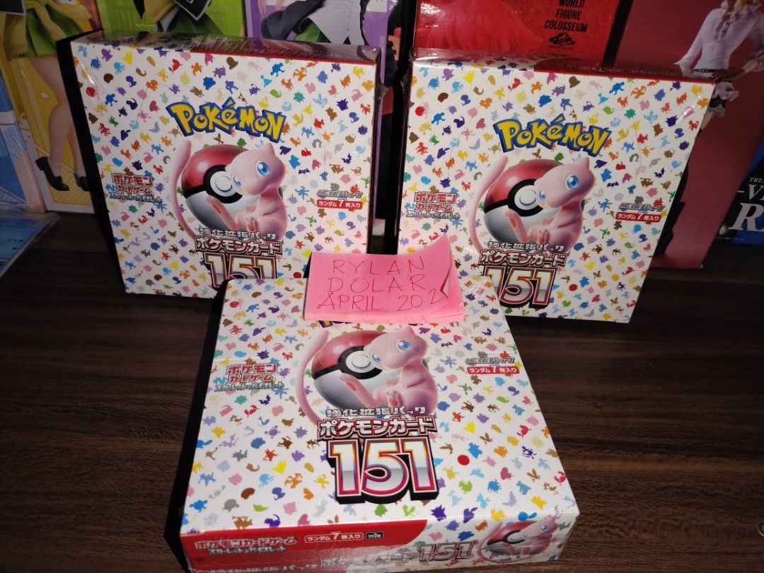Pokemon 151 Japanese Booster Box (Category: Card Boxes & Cases) located in Manila. Submitted by redron.dolarrylan (Listing ID 1365252703, Image 1). Description: Selling Pokemon 151 Japanese Booster Box.