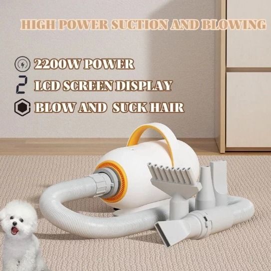 Smart High-Power Pet Dryer – Fast Grooming Blower for Large Dogs & Cats (Category: Health & Grooming) located in Singapore. Submitted by techhorizon (Listing ID 1365136751, Image 3). Description: ✨ Fast Drying | Low Noise | Intelligent Temp Control | Ion Tech 🚚 Local SG Seller | Quick Shipping | Ideal for Home & Grooming Salons 🛠️ Key Features: ✅ Powerful Airflow – Wind speed up to 30m/s for rapid drying ✅ Low Noise Tech – Reduces stress with q